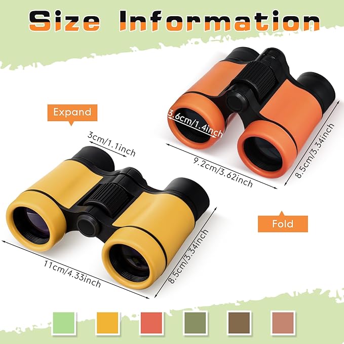 6 Pack Kid Binoculars Shockproof Mini Compact Binoculars Toys for Girls Boys Small Folding Telescope for Bird Watching Educational Learning Camping Birthday Gifts-CubbioJoy