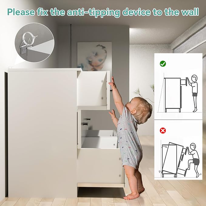 Dresser with Power Outlets Wooden 4 Drawer Dresser with USB and Type C Port Chest of Drawers for Bedroom Tall White Organizer Storage for Living Room Hallway Closet-CubbioJoy