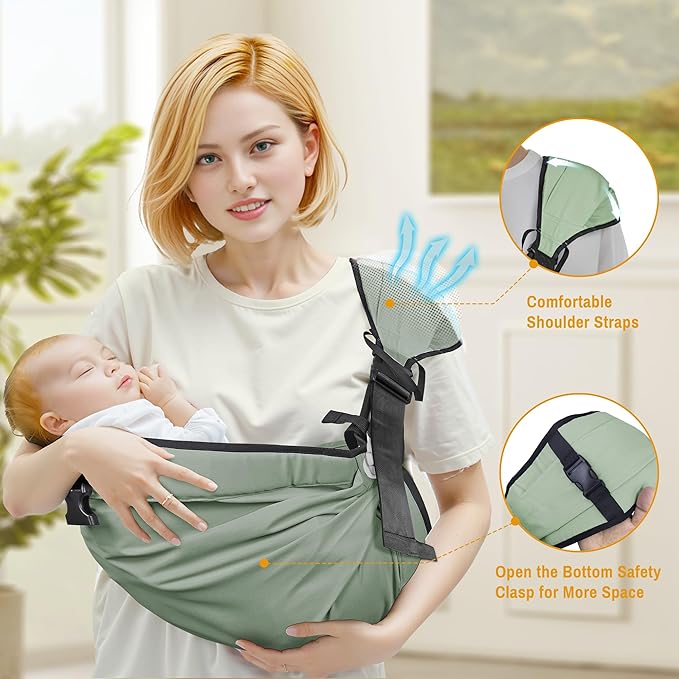 Baby Carrier Newborn to Toddler,Adjustable Baby Sling Carrier,Comfortable and Lightweight Toddler Carrier for 25-60 lbs,Ideal for Shopping Travelling-CubbioJoy