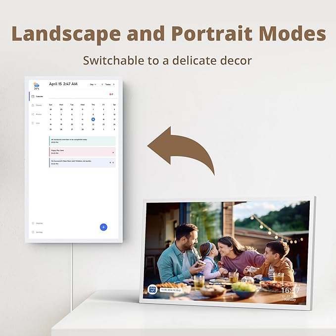 Dragon Touch 24 inch Digital Calendar Chore Chart – Interactive Touchscreen, Smart Family Planner, Hearth Display Desk Digital Calendar Seamless Scheduling-CubbioJoy