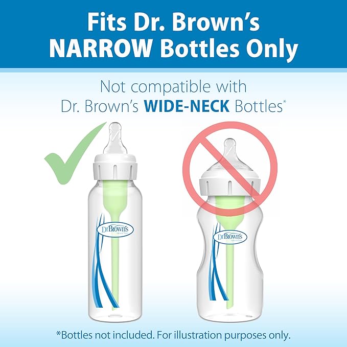 Dr. Brown’s Natural Flow Level 2 Narrow Baby Bottle Silicone Nipple, Medium Flow, 3m+, 100% Silicone Bottle Nipple, 6 Count-CubbioJoy