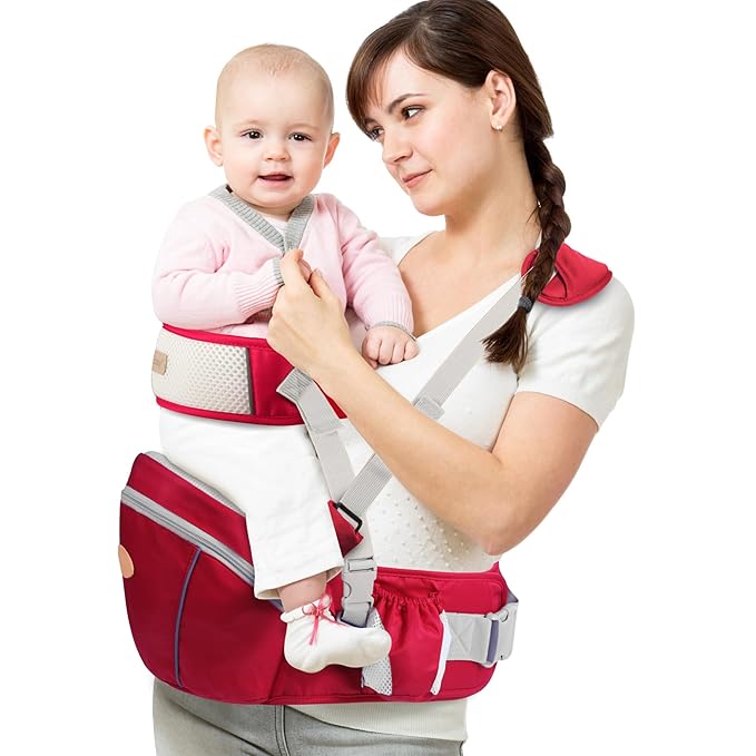 Baby Hip Seat Carrier, Ergonomic Waist Stool for Child Infant with Adjustable Strap Pocket Soft Base, Baby Hip Carrier for Newborns & Toddlers-CubbioJoy