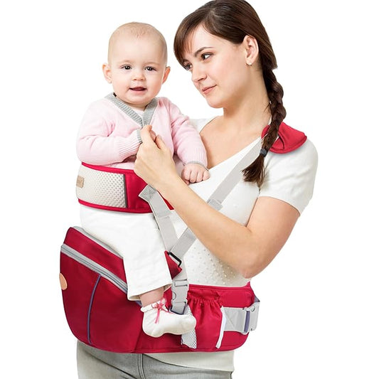 Baby Hip Seat Carrier, Ergonomic Waist Stool for Child Infant with Adjustable Strap Pocket Soft Base, Baby Hip Carrier for Newborns & Toddlers-CubbioJoy