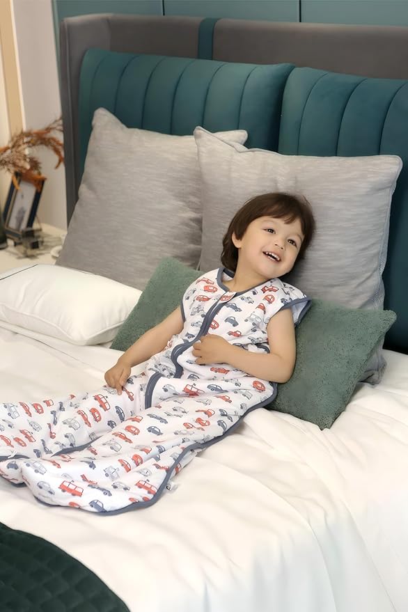 Baby Sleep Sack 2-4 T 95% Rayon from Bamboo 5% Spandex Boys & Girls Wearable Blanket 1.0 TOG Toddler Sleeping Sack 2- Way Zipper X-Large-CubbioJoy