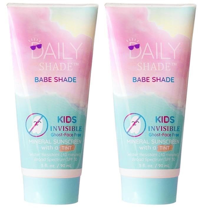 Babe Shade Kids Tinted Mineral Sunscreen for Face with SPF 30 - Non-Nano Zinc, Reef Safe, Travel Size Water Resistant & Hypoallergenic Skin Care Formula for All Types of Skin Tone - Pack 2-CubbioJoy