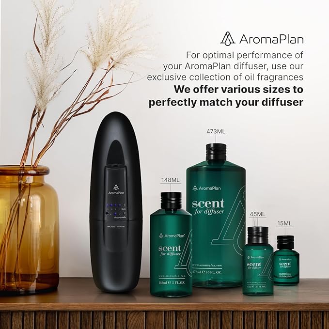 AromaPlan Authentic Plug in Waterless Diffuser - Up to 500 Sq. FT Coverage - Nanotechnology Plug in Oil Diffuser for Essential Oils -for Home and Office - Wall Silent & Waterless Oil Diffuser (Black)-CubbioJoy