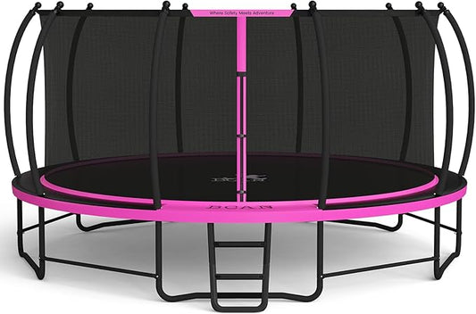 BCAN 8FT 10FT 12FT 14FT 15FT 16FT Recreational Trampoline with Enclosure for Kids Adults, ASTM Approved, Outdoor Trampolines with Ladder for Kids-CubbioJoy