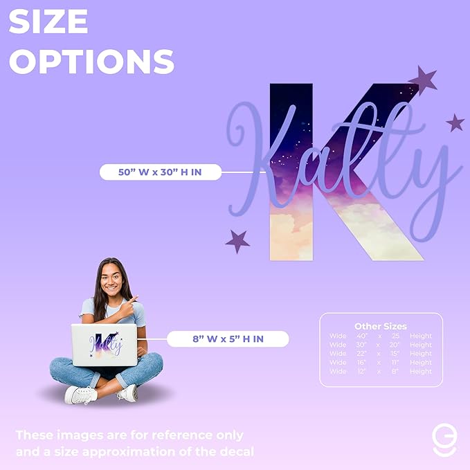 Custom Stickers Name Wall Decor I Personalized Name Sign for Room Decor | Multiple Custom Name & Initial I Decal for Baby Girl Nursery Decor I Nursery Wall Decal for Baby (B. Night Sky)-CubbioJoy