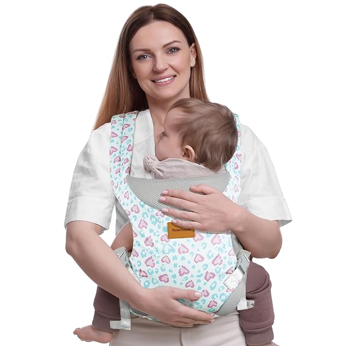 Baby Carrier Newborn to Toddler, Ergonomic Adjustable Toddler Carriers for 7-66 Lbs, Cozy Lightweight Infant Carrier with Neck Support, Baby Holder Carrier with Lumbar Support for Mom Dad-CubbioJoy