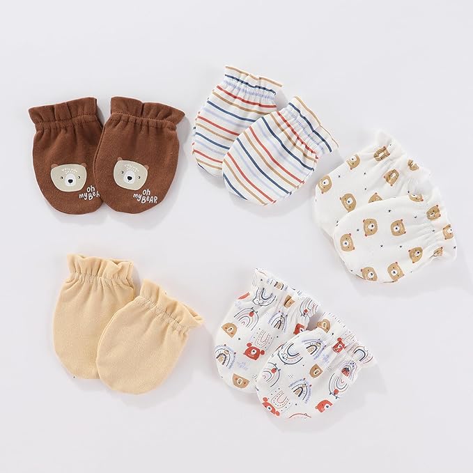 Baby Hats Mittens and Socks Set Cotton Newborn Hat Beanie Soft Infant Girls Boys Caps Gloves 0-6 month-CubbioJoy