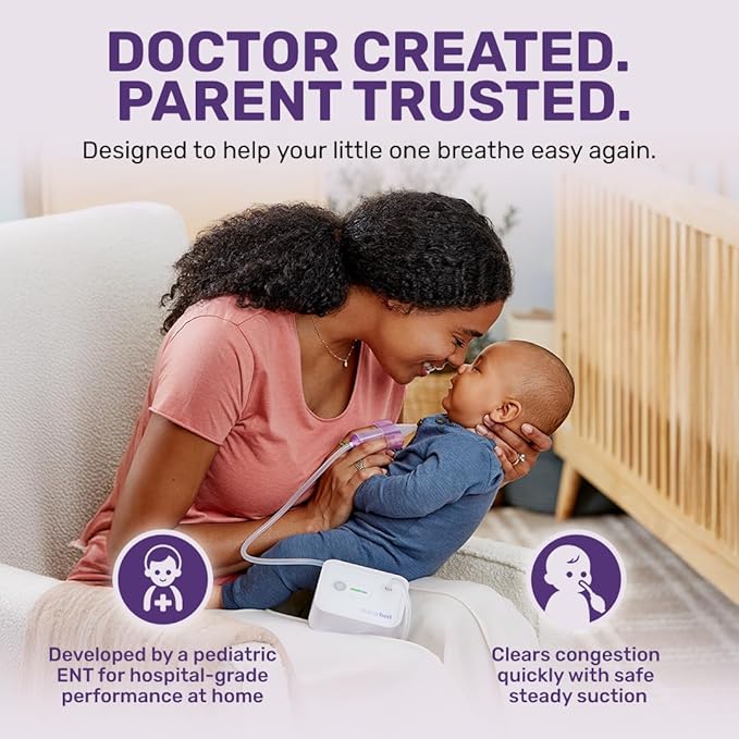 Dr. Noze Best - NozeBot | Electric Baby Nasal Aspirator | Hospital Grade Suction | Nose Sucker and Nasal Vacuum | Safe for Infants and Toddlers (Mild to Severe Congestion - The Original NozeBot)-CubbioJoy