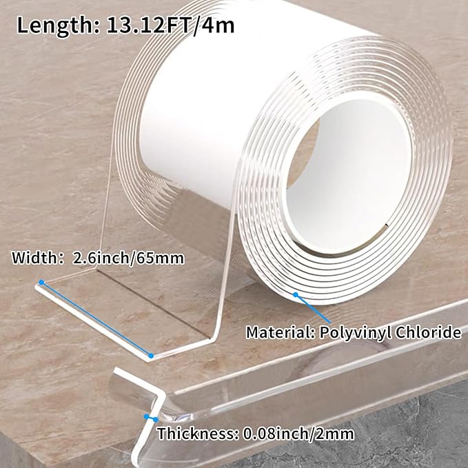 13.12 FT Edge Corner Protector Baby Proofing,Soft Clear Furniture Table Corner Guard & Edge Safety Cabinet Door Bumper,Crib Bumpers,Wall Protector(Width 2.6 in，Thickness 0.08 in)-CubbioJoy