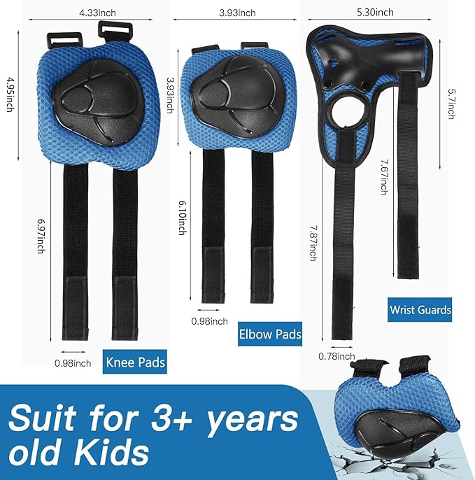 Kids Bike Helmet Set Adjustable Helmet for Ages 3-15 Kids Toddler Boys Girls Youth, Multi-Sport Bicycle Skateboarding Football Rollerskating Scooter Rollerblade Balance Bike Helmets-CubbioJoy