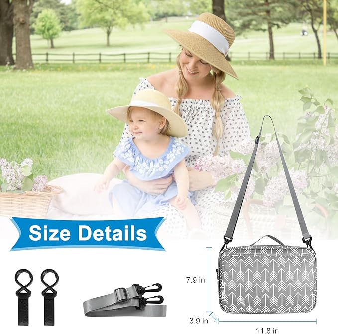 Accmor Stroller Organizer, Universal Stroller Organizer with Insulated Cup Holder Pocket, Dual Purpose Large Capacity Stroller Bag Caddy, Stroller Accessories Fits for Uppababy, Doona, Nuna Strollers-CubbioJoy