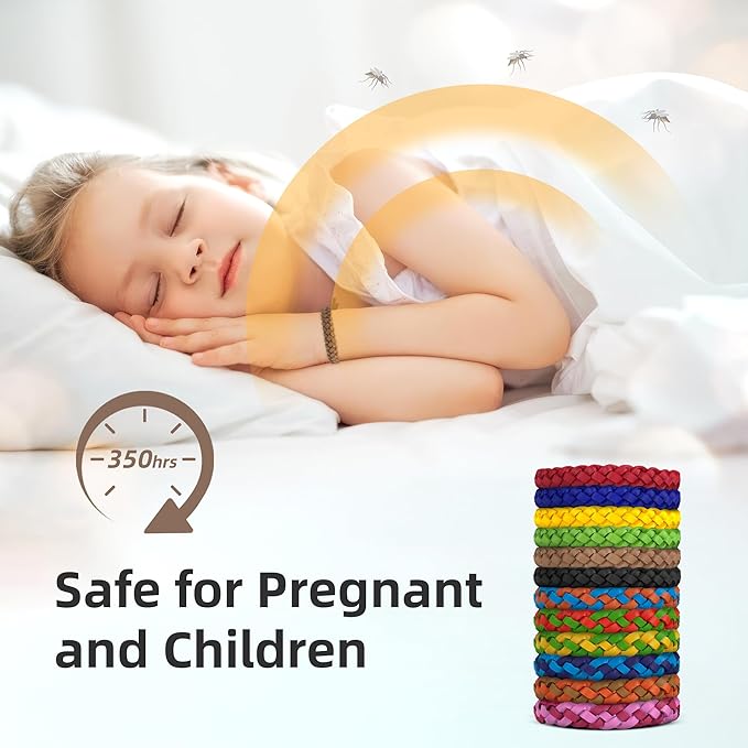 36 Pack Mosquito Repellent Bracelets, DEET-Free Natural Bands, PU Leather Insect & Bug Repellent Wrist Bands for Kids & Adults, Individually Wrapped-CubbioJoy