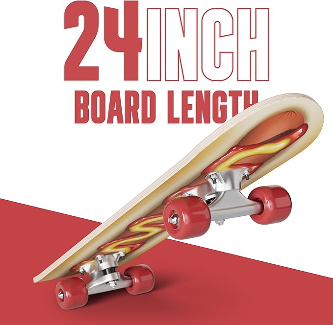 24 inch Rude Boyz Mini Cruiser Skateboard - Aluminium Trucks - Kids Skateboard Ages 5-8 Beginner - Skateboards for Kids-CubbioJoy