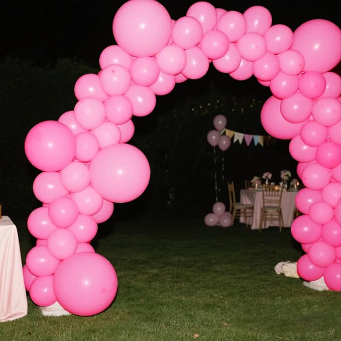 140pcs Dark Pink Round Balloons Different Sizes 18 12 10 5 Inch Latex Balloons for Arch Decoration Party Balloon Kit for Graduation Birthday Party Wedding Balloon Baby Shower Decoration-CubbioJoy