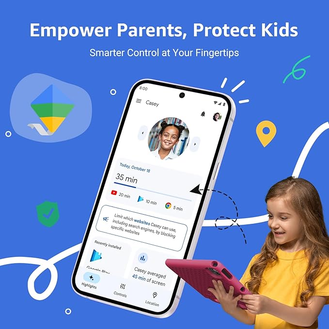 ApoloSign Kids Tablet 2025, 10.1 inch Tablet for Kids, Octa-core, 6 GB RAM, 64GB ROM Tablets for Toddlers with Parental Control, 8-hr Battery, Wi-Fi6, BT5.0, Droop-Proof Case (Pink)-CubbioJoy