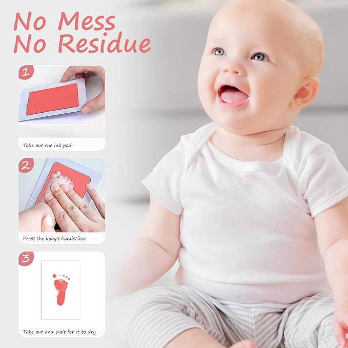 Inkless Baby Hand and Footprint Kit,Clean Touch Ink Pad for Baby Footprint Kit,No Mess Dog Paw Print Kit,DIY Footprint Ink for Baby Keepsake Gifts for Boys and Girls-CubbioJoy