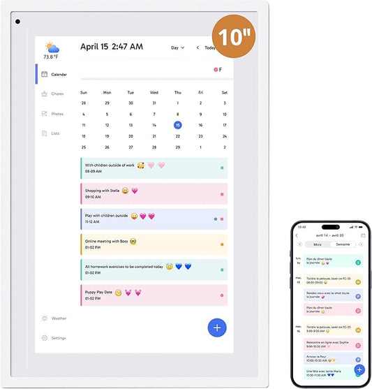 10.1" Digital Calendar Chore Chart – 1080P Full HD Interactive Touchscreen, Smart Family Planner, Hearth Display Digital Wall & Desk Mountable for Seamless Scheduling-CubbioJoy