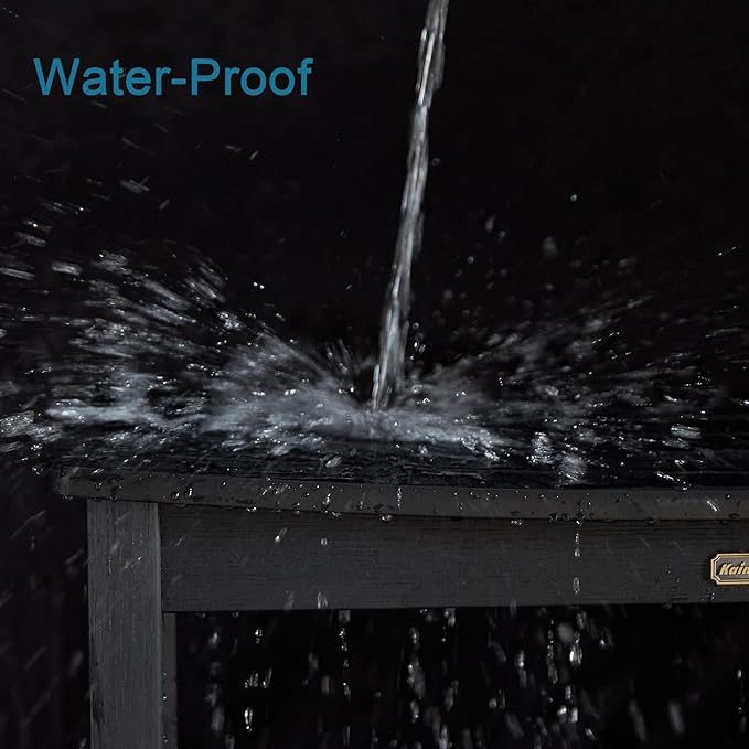 30'' Waterproof Shower Stool, Poly Lumber Shower Bench Seat for Shaving Legs, HDPS Plastic Bath Chair Seat, Non-Slip & No Maintenance, Black, Weight Capacity 700LBS (30 x 13 Inches)-CubbioJoy