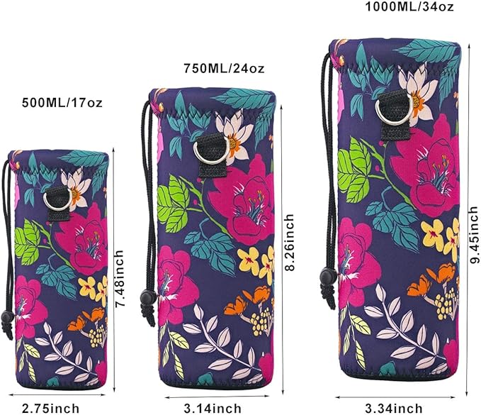 AUPET Water Bottle Bag Carrier,24oz/32oz Insulated Neoprene bottle Sling Holder Case Pouch Cover for 1000ML/750ML Bottles with Shoulder Strap for walking-CubbioJoy