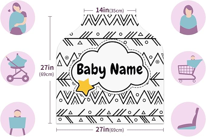 Baby Car Seat Stroller Cover Nursing Cover New Mom Breastfeeding Scarf Soft Stretchy Infant Carrier Cover Car Canopy Coverage-CubbioJoy