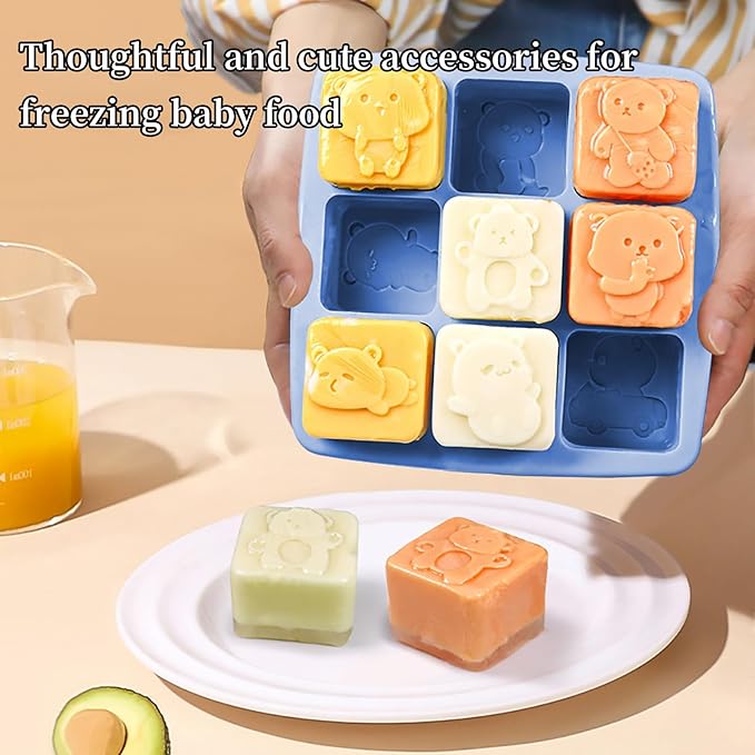 Baby Food Maker Mini Cute and Small Food Processor Puree Blender Grinder Chopper with 2 Glass Bowls(0.6L+0.3L) 8 Blades Electric (Without Battery) -2 Bowls-CubbioJoy