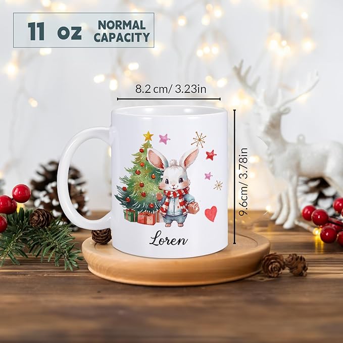 Custom Christmas Coffee Mug Personalized Hot Chocolate Mug for Kids Customized Hot Cocoa Cups with Name 11oz Ceramic Santa Mugs Winter Holiday Xmas Mugs Christmas Gifts for Family Kids Xmas Decor-CubbioJoy
