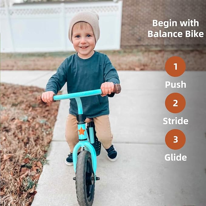 JOYSTAR 10"/12" Toddler Balance Bike for Girls & Boys, Ages 18 Months to 5 Years, Kids Push Bike with Footrest & Adjustable Seat Height, First Birthday Gifts for 2-5 Boys Girls-CubbioJoy