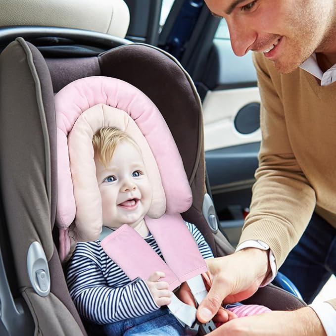 COOLBEBE New Babybody Support & Strap Covers Set for Newborn Infant Toddler- Extra Soft Stroller Cushion Pads Car Seat Insert, Perfect for Carseats, Strollers, Swings, Pink-CubbioJoy
