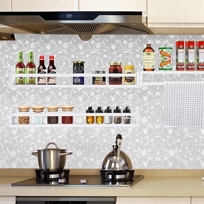 AZSKY Classic Nursery Book Shelves White Wall Book Shelves Kids Bookshelf for Bedroom Bathroom Décor Wall Ledge Shelves 36 in Hanging Shelves a Set of 3-CubbioJoy