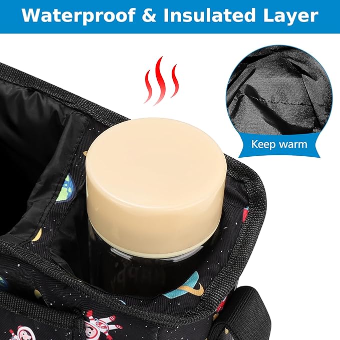 Accmor Universal Stroller Organizer with Insulated Cup Holder and Shoulder Strap, Stroller Bag Caddy Organizer Stroller Accessories for Uppababy, Baby Jogger, Nuna, Doona, Britax Strollers-CubbioJoy