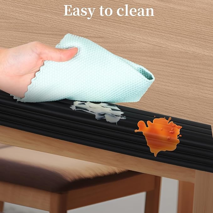 Corner Protector for Baby, Widen Edge Protector with Adhesive Backing, Baby Proofing Edge Corner Protectors Self Adhesive Furniture Corner Guard Bumper for Table, Desk, Fireplace (Black, 6.6ft)-CubbioJoy