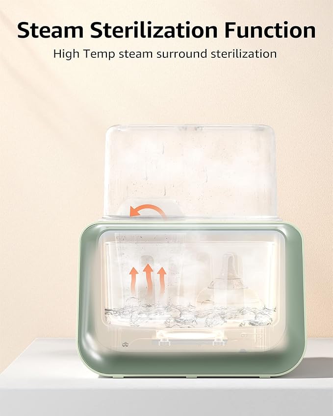 Baby Bottle Warmer, Grownsy 8-in-1 Fast Milk Warmer with Timer Breastmilk or Formula, Fits 2 Bottles, Accurate Temperature Control, with Defrost, Sterili-zing, Keep, Heat Baby Food Jars Function-CubbioJoy