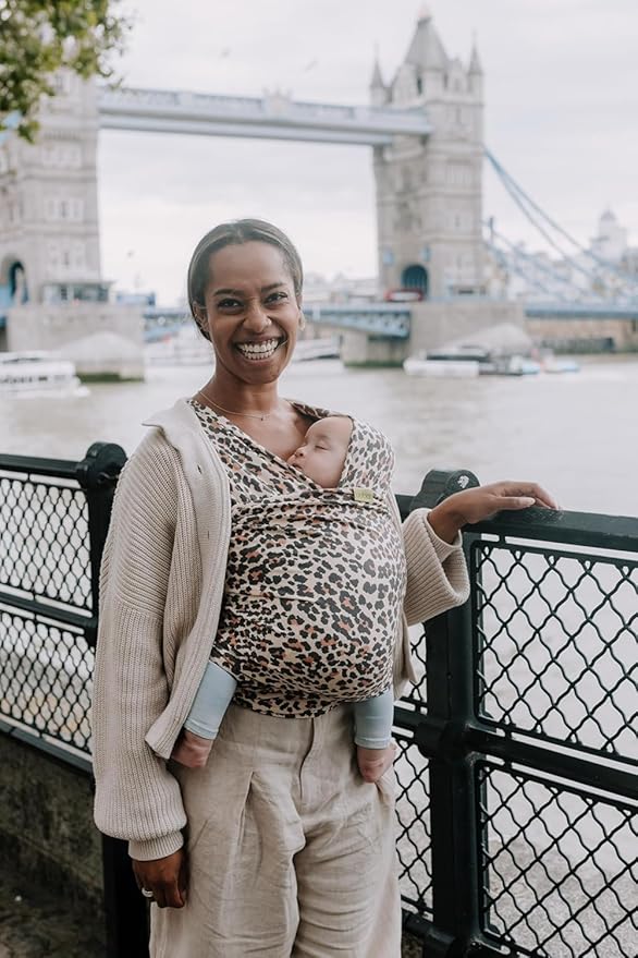 Boba Baby Wrap Carrier - Original Baby Carrier Wrap Sling for Newborns - Baby Wearing Essentials - Newborn Wrap Swaddle Holder, Newborn to Toddler Infant Sling (Leopard)-CubbioJoy