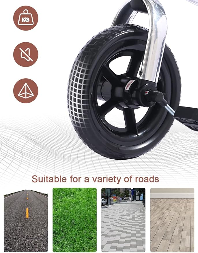 Ancaixin 3 in 1 Toddler Tricycles for 2-5 Years Old Boys Girls with Adjustable Seat Detachable Pedal and Bell, Foldable Baby Balance Bike Riding Toys, Kids Birthday Christmas New Year Gift (Silver)-CubbioJoy