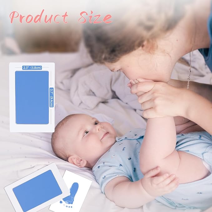 4-Pack Baby Footprint Kits,Inkless Hand and Footprint Kit,Clean Touch Baby Handprints and Footprints Kits,No Mess Ink Pad for Baby Hand and Footprints,Baby Shower Gifts for New Moms-CubbioJoy