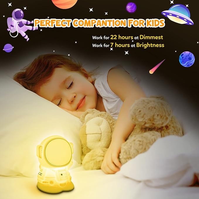 Astronaut Night Light for Kids Room Night Lamp Children Toddler Room Decor Silicone Baby Nursery Night Lights-CubbioJoy
