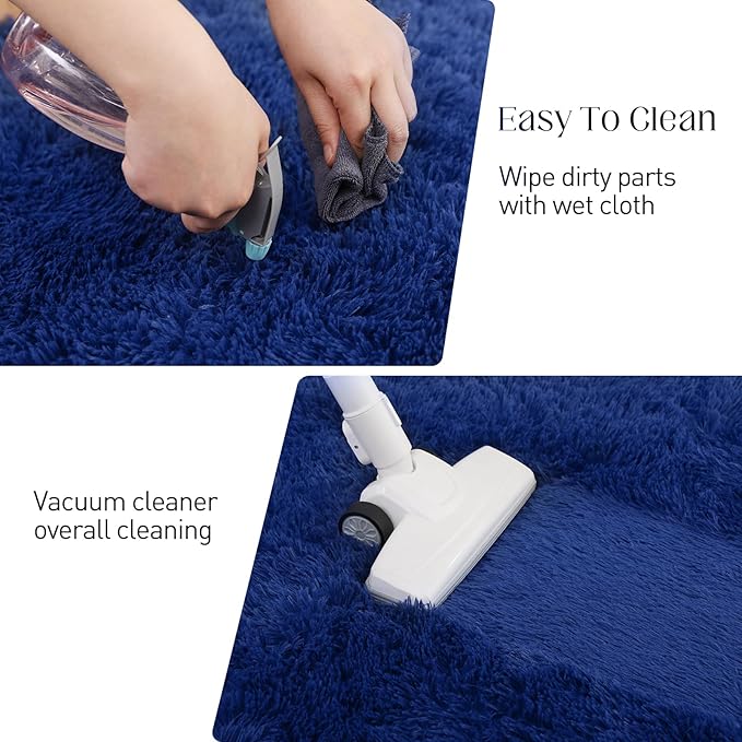 3x5 Blue Rug, Area Rugs for Living Room, Soft Plush Area Rugs for Bedroom, Non-Slip Indoor Carpet for Nursery, Study Room, Playroom, Home Decor-CubbioJoy