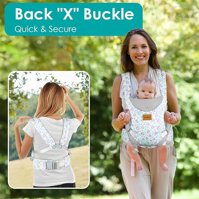 Baby Carrier Newborn to Toddler, Ergonomic Adjustable Toddler Carriers for 7-66 Lbs, Cozy Lightweight Infant Carrier with Neck Support, Baby Holder Carrier with Lumbar Support for Mom Dad-CubbioJoy