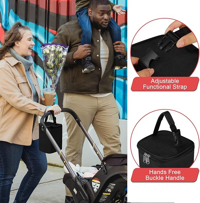 Accmor Breastmilk Cooler Bag with Ice Pack, Baby Bottle Cooler Bags, Insulated Bottle Cooler Tote Bags On The Go, Fits 4 Large 8oz Bottles, for Nursing Mom Daycare Travel, Black-CubbioJoy