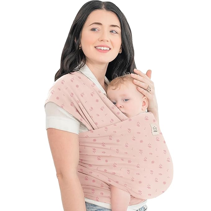 KeaBabies Baby Wrap Carrier - All in 1 Original Baby Carrier Newborn to Toddler Sling, Easy to Wear, Hands Free Bonding, Lightweight, Breathable Infant Wraps (Pink Daisies)-CubbioJoy