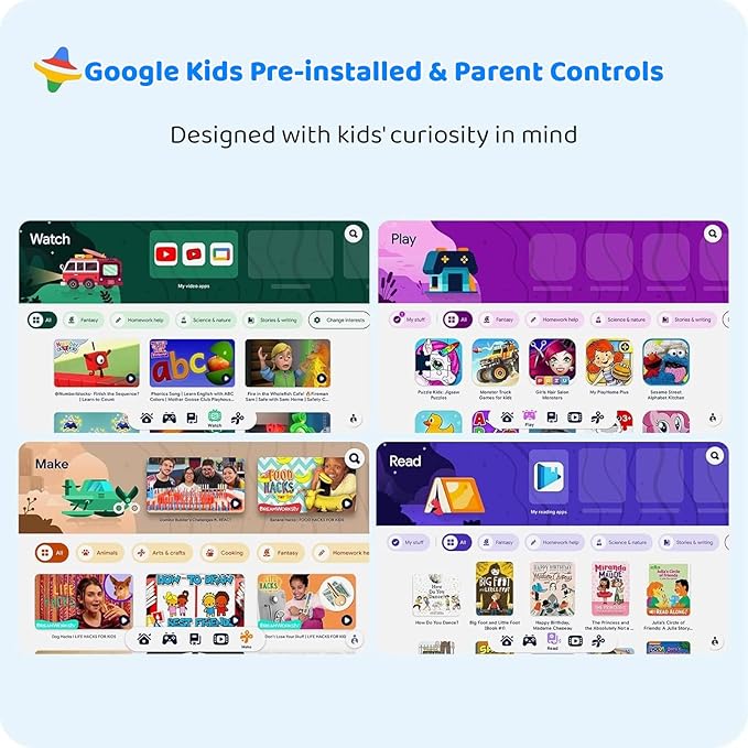 2025 Upgraded Android 14 Tablet, 10inch Kids Tablet, Octa-core CPU, 10GB+64GB+1TB Expand Tablets for Kids with Kids Space, Parental Control, 6000mAh Big Battery, HD Touchscreen Display Tableta-CubbioJoy