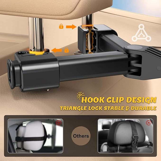 Baby Car Mirror with Light, 7 RGB Light Rear Facing Baby Car Seat Mirror with Remote Control Rechargeable 360° Rotation Hook Clip Design Wide View Shatterproof-CubbioJoy