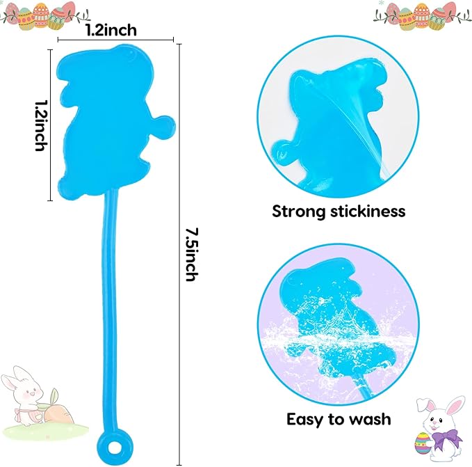 40 Pcs Easter Sticky Hands for Kids, Plastic Easter Eggs Fillers Basket Stuffers for Toddler Boys Girls Easter Eggs Hunt Games Party Favors Supplies Classroom Prizes Goodie Bag Fidget Sensory Toy Bulk-CubbioJoy