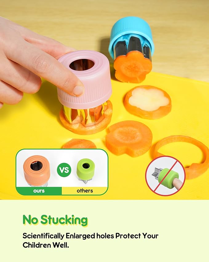 26 Pcs Kids Knife Set, Montessori Kitchen Tools for Toddlers' Real Cooking, BPA Free Knife Set Includes Crinkle Cutters Kid Safe Knives Cutting Board Peeler, Kitchen Tools for 4+ Year Old Girl Boy-CubbioJoy