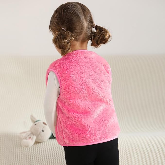 Baby Boys Girls Fleece Vest Zip Up Cute Bear Jackets Fuzzy Fall Winter Warm Clothes Newborn Outwear for Toddler Infant-CubbioJoy