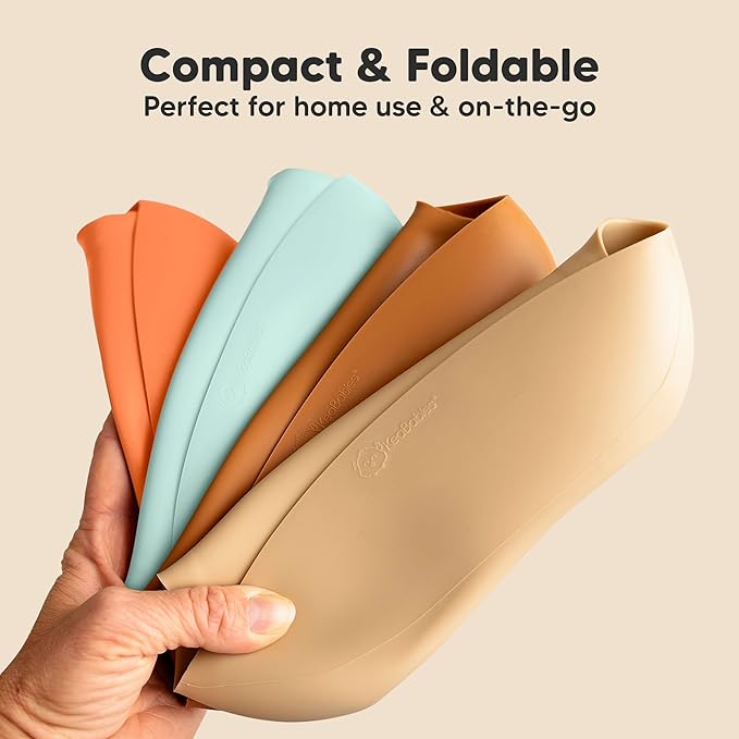 KeaBabies 2-Pack Silicone Baby Bibs for Eating - Sturdy Food-Grade Silicone Bibs for Babies Girl, Boy, Large Food Catcher, Clean & Put On Easily, Waterproof Toddler Feeding Essentials (Amaze)-CubbioJoy