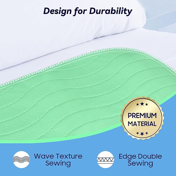 6 Pack 24” x 24” Extra Heavy Absorbency Washable Underpads, Waterproof Nursing Pads Incontinence Bed Pads, Reusable Washable Pee Pads for Dogs, Diaper Changing & Adults, Washable Puppy Pads-CubbioJoy